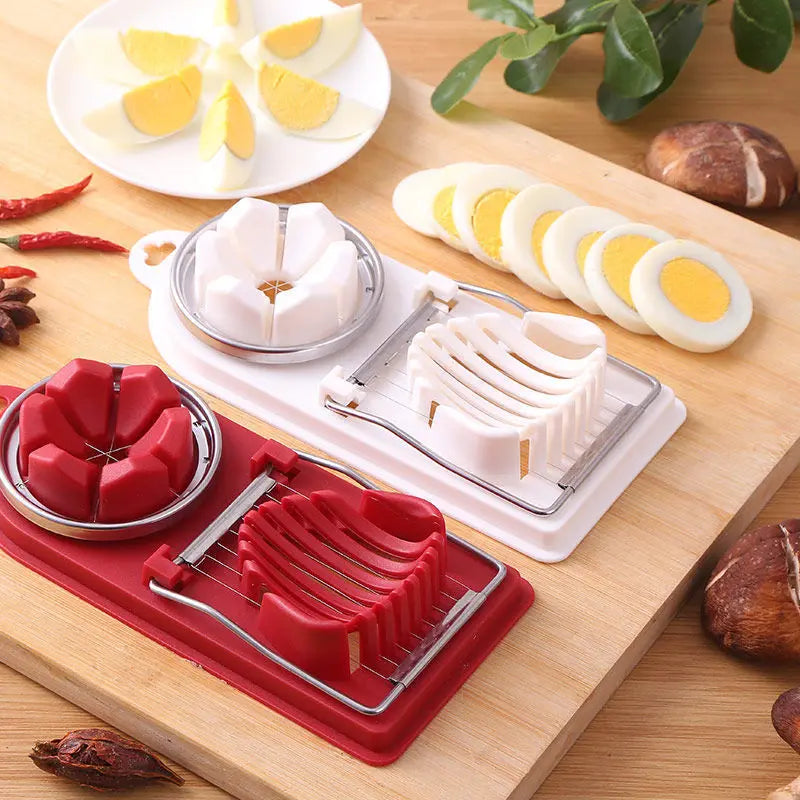 Multifunctional Egg Cutter Stainless Steel Egg Slicer Sectioner Cutter Mold Flower-Shape Luncheon Meat Cutter Kitchen Gadgets