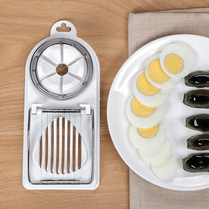 Multifunctional Egg Cutter Stainless Steel Egg Slicer Sectioner Cutter Mold Flower-Shape Luncheon Meat Cutter Kitchen Gadgets